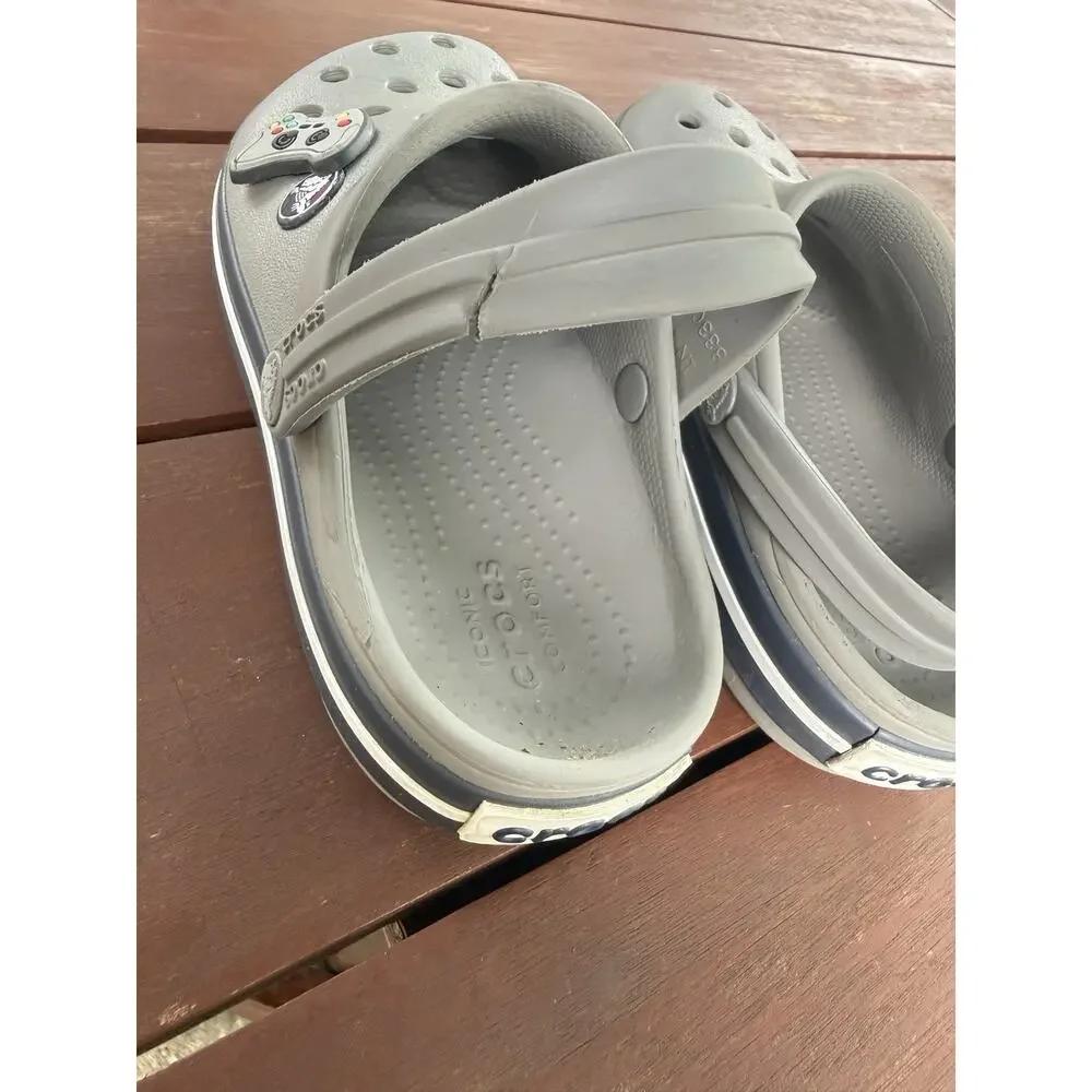 CROCS Unisex Kids Gray Slip On Rubber Shoes Clogs Size C12